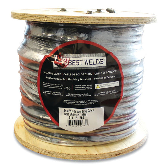 Best Welds 1/0 AWG Welding Cable – 500 ft Reel, Flexible Black Jacket (1/0-500)