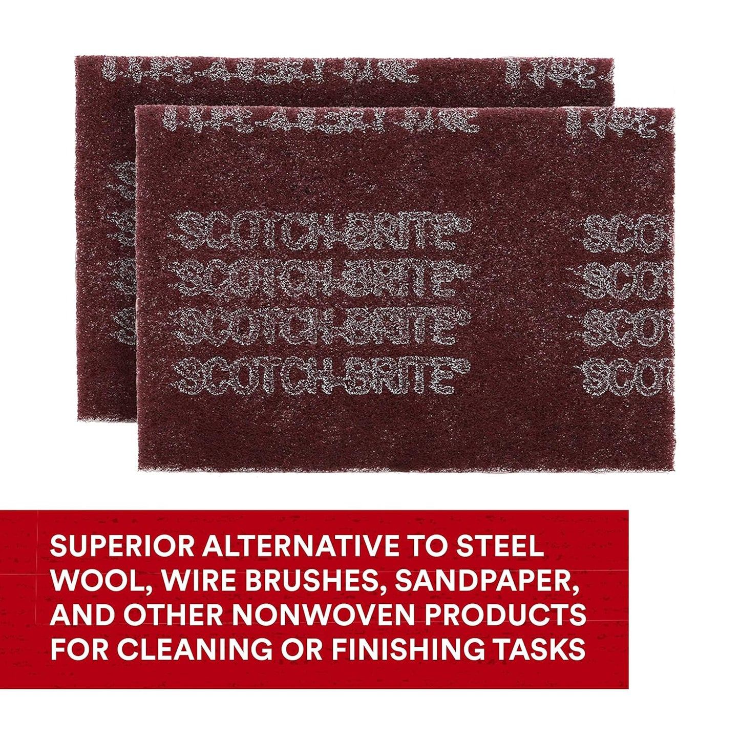 3M Scotch-Brite 7447 Hand Pads – Very Fine Grade, 6" x 9", Aluminum Oxide – Pack of 20