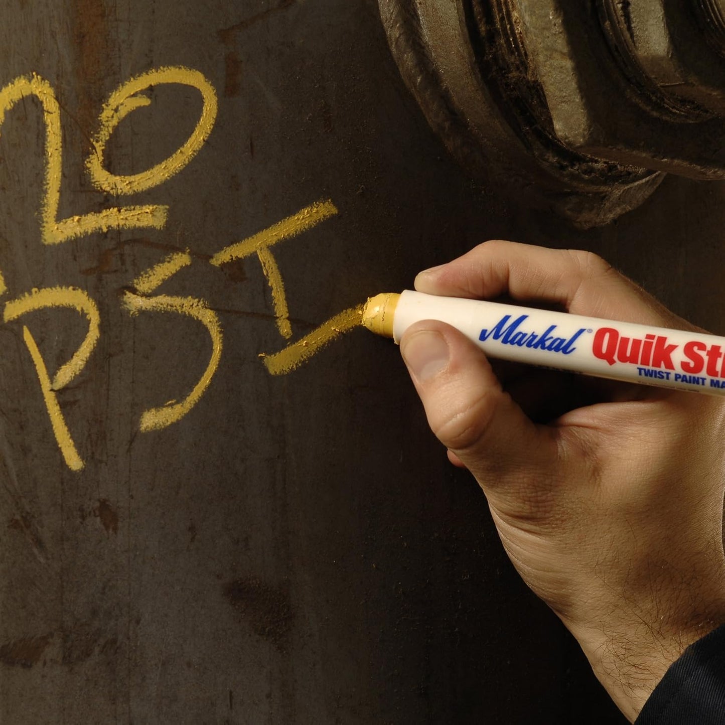 Markal 61051 Quik Stik Twist Long‑Lasting Solid Paint Marker – White, Pack of 12
