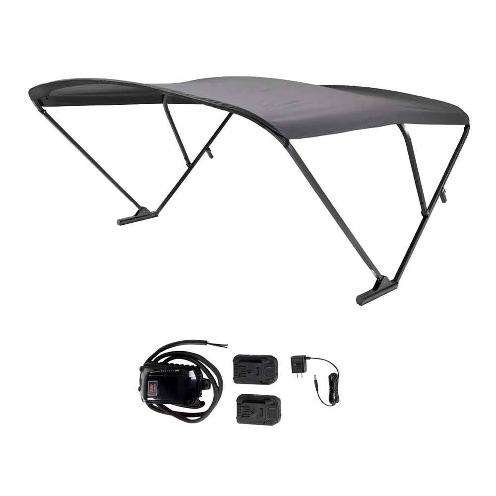 SureShade Battery Powered Bimini - Black Anodized Frame & Black Fabric (Part #2021133087)