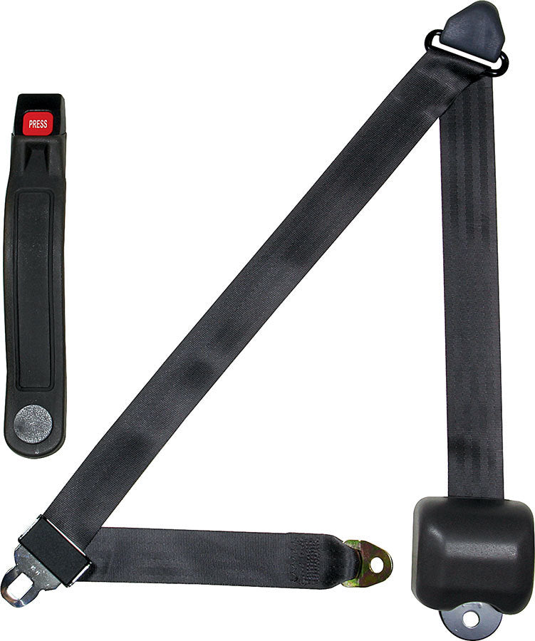 ALLSTAR PERFORMANCE ALL98117 Retractable 3pt Seat Belt in Charcoal