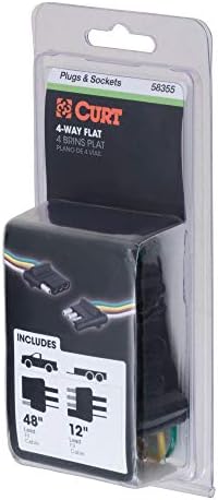 Curt Manufacturing 58355 48-Inch 4-Way Flat Trailer Wiring Harness with Car End