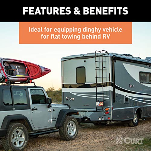 Curt Manufacturing Dinghy Towing Electrical Adapter 4-Way Flat to 6-Way Round, Part #58981