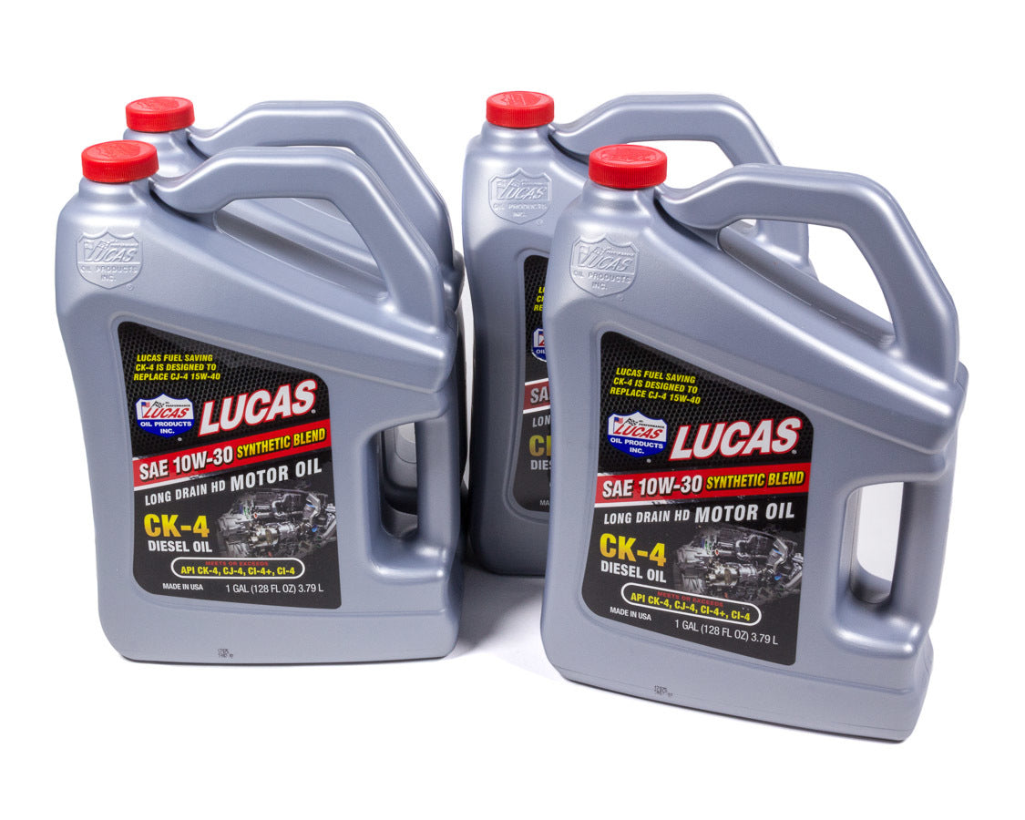 Lucas Oil 10282 Synthetic Blend 10W30 Diesel Oil Case (4 x 1 Gal)