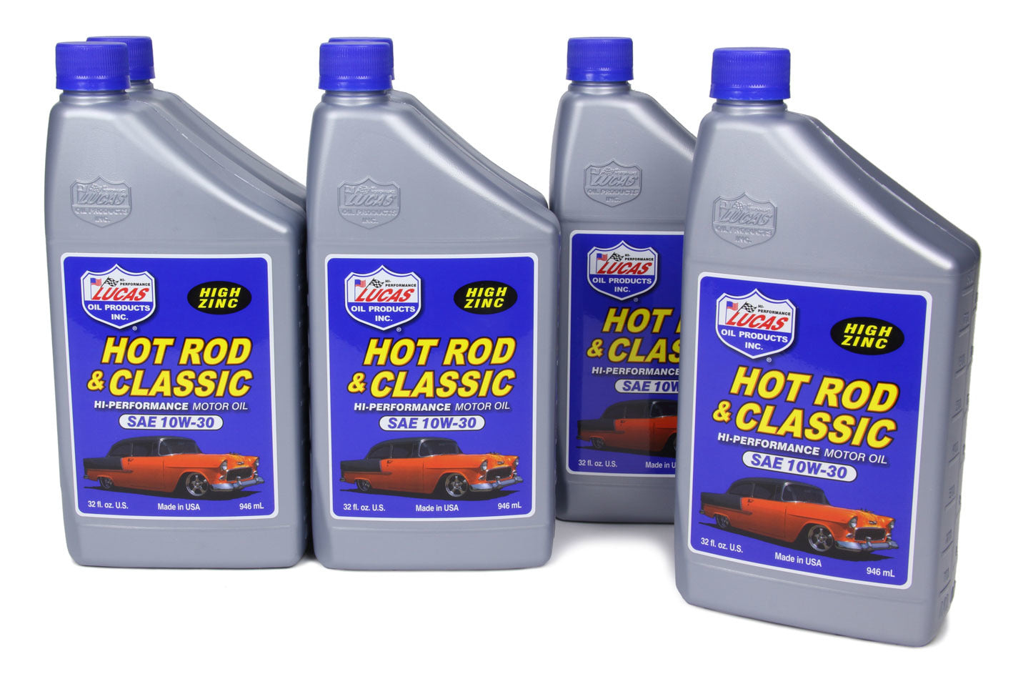 Lucas Oil 10687 10W30 Petroleum Oil - High Zinc Motor Oil for Hot Rods and Classic Cars - Set of 6 Quarts