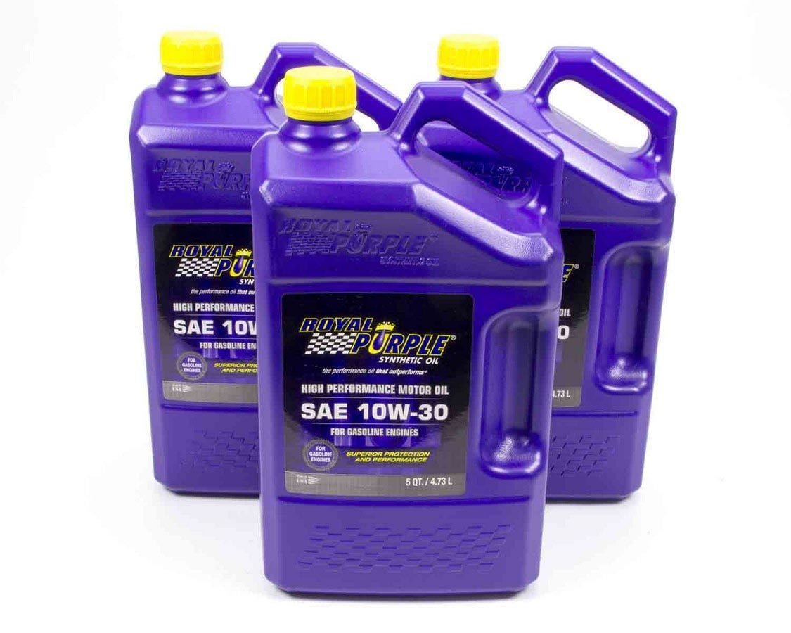 Royal Purple 53130 10W30 Multi - Grade Synthetic Motor Oil - 3 Pack of 5 Quart Bottles - Autosphere