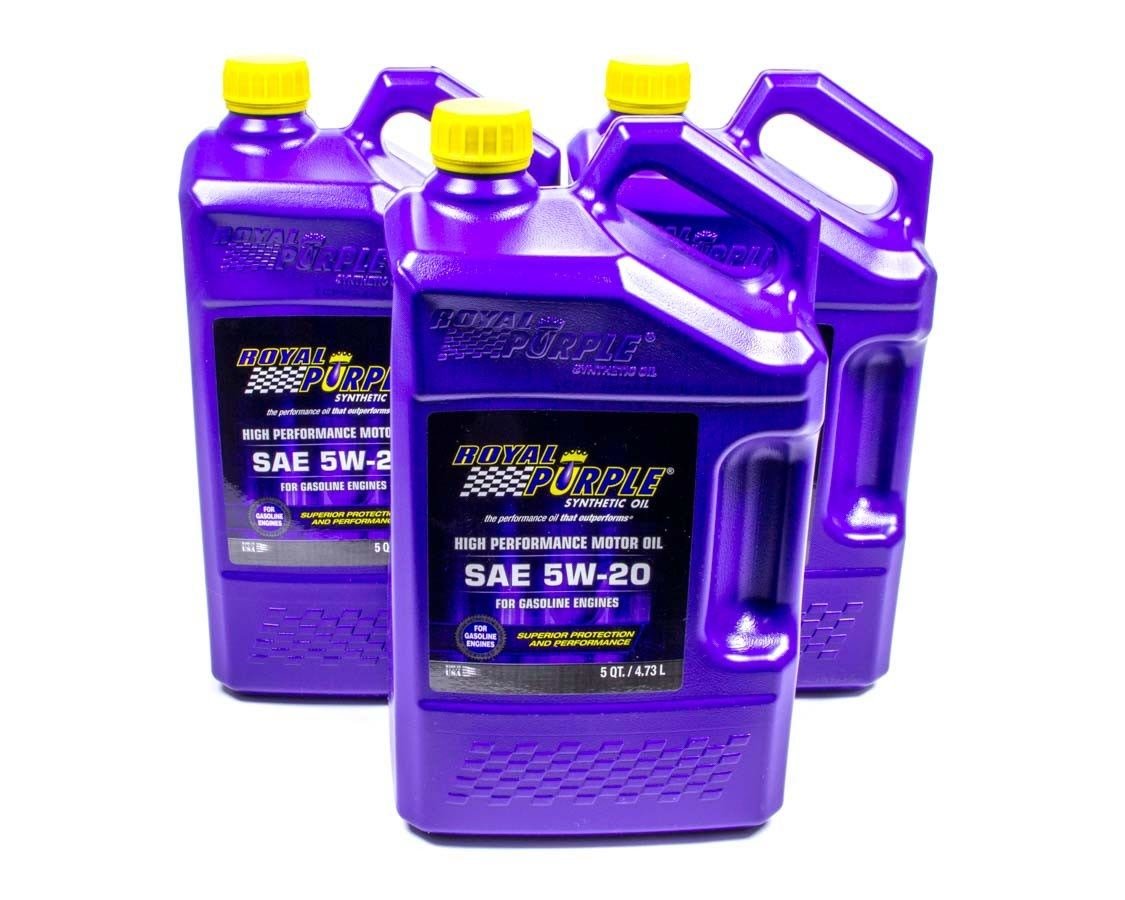 Royal Purple 53520 5W20 Multi - Grade Synthetic Motor Oil - 3x5 Quart Bottles - Autosphere