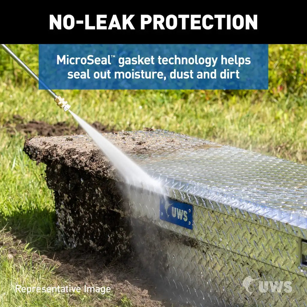 UWS Bright Aluminum 36" Truck Side Tool Box with Space-Saving Legs – RigidCore Lid (#EC30071-MK2)