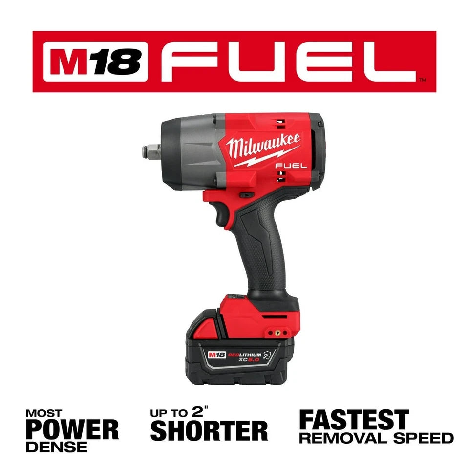 Milwaukee M18™ 2967-22 1/2" High Torque Impact Wrench Kit with Friction Ring – 2000 RPM, Tool/Battery/Charger/Case