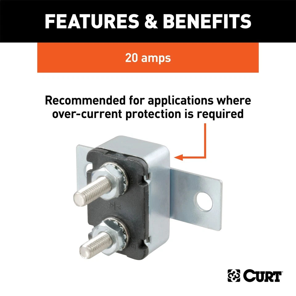 Curt Manufacturing 20 Amp Universal Circuit Breaker (Part #58351)