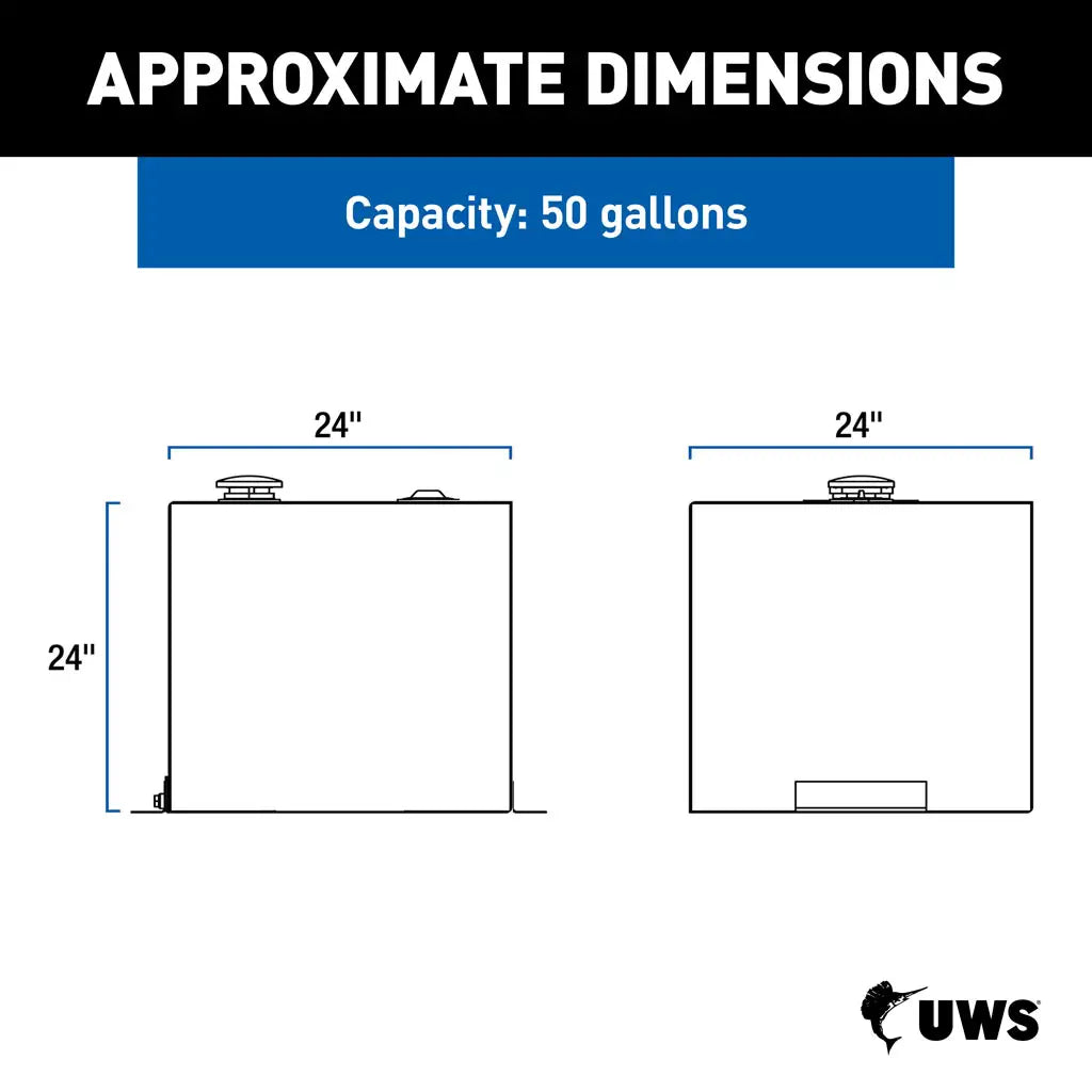 UWS United Welding Services White 53 Gallon Rectangle Steel Transfer Tank (ST-53-R-W)