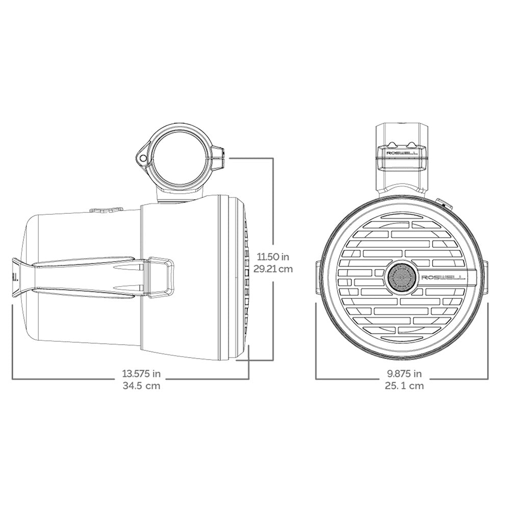 Roswell Marine R1 8 Tower Speakers - Black - 100W RMS & 200W Peak Power (C920-1711)