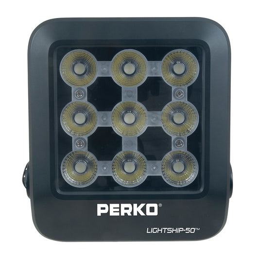 Perko Lightship 50 LED High Performance Floodlight - 12/24V - Black - Part #1643050F0B