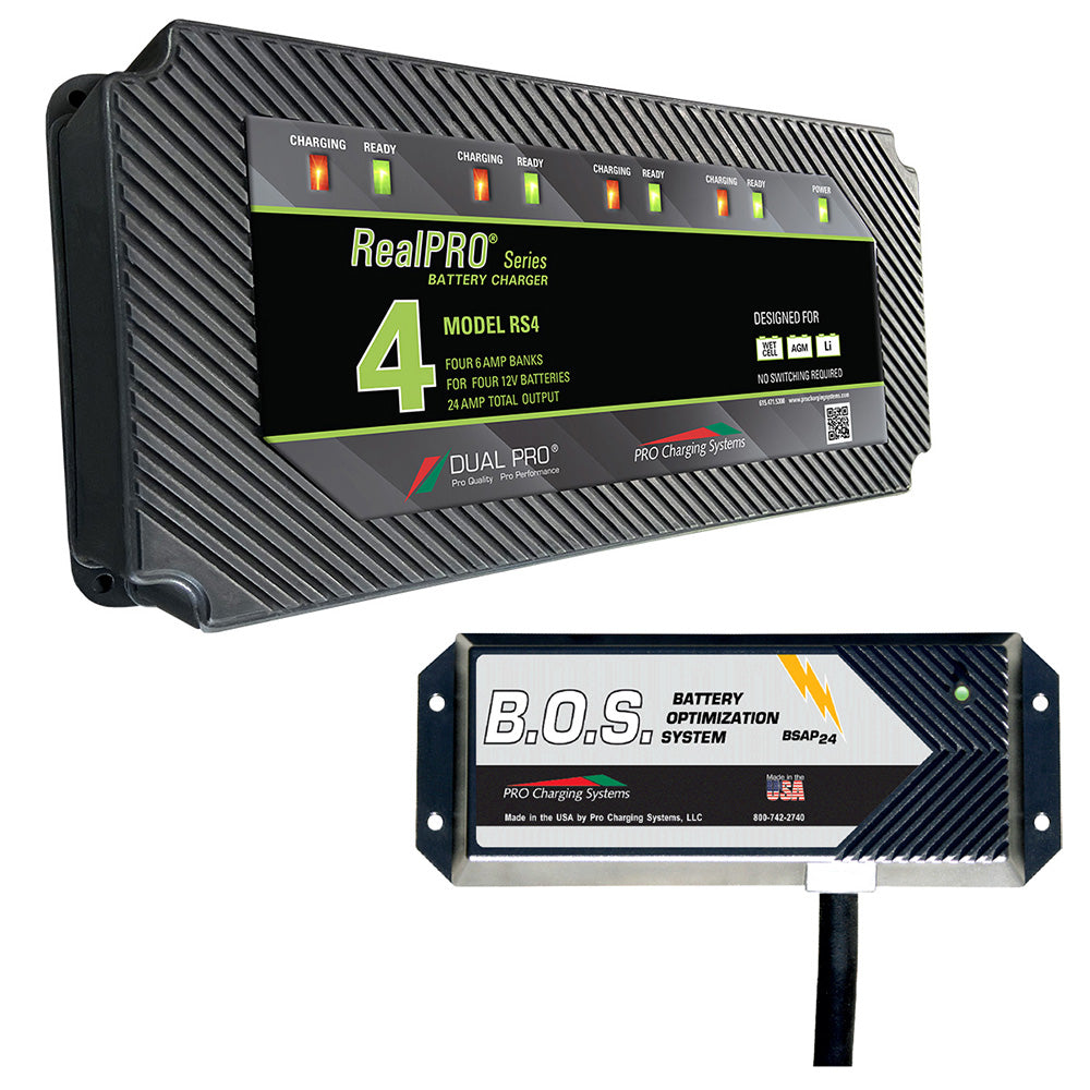 Dual Pro RS4 4 Bank Battery Charger with B.O.S. System - Part RS4/BOS12V3