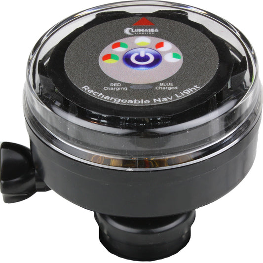 Lunasea Lighting LLB-72BK-UB-00 Rechargeable Tri-Color Portable Navigation Light - Black