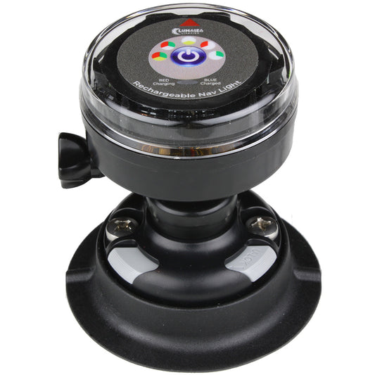 Lunasea LLB-72BK-UB-01 Rechargeable Tri-Color Portable Navigation Light with RailBlaza Quikport Mount - Black