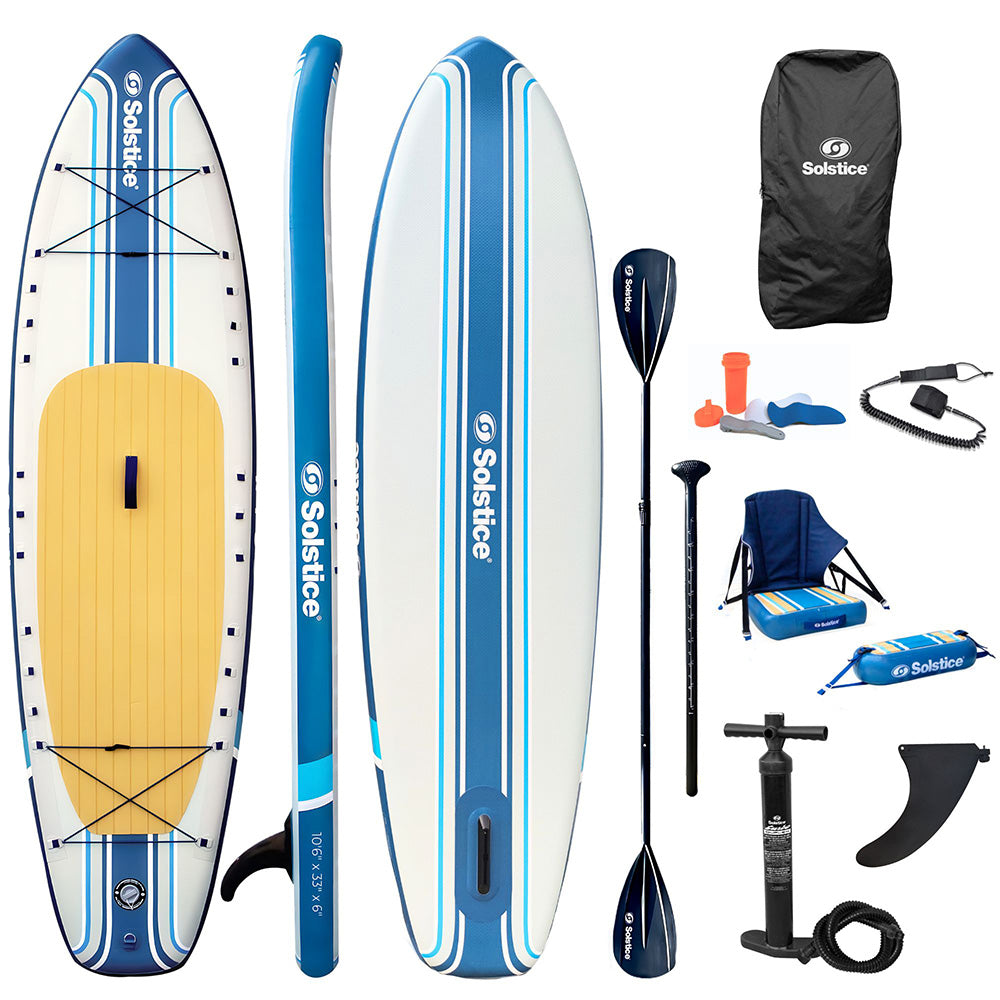 Solstice Watersports 10'6" Rambler Inflatable Stand-Up Paddleboard/Kayak 2-In-1 Kit - Part #36200 - Blue