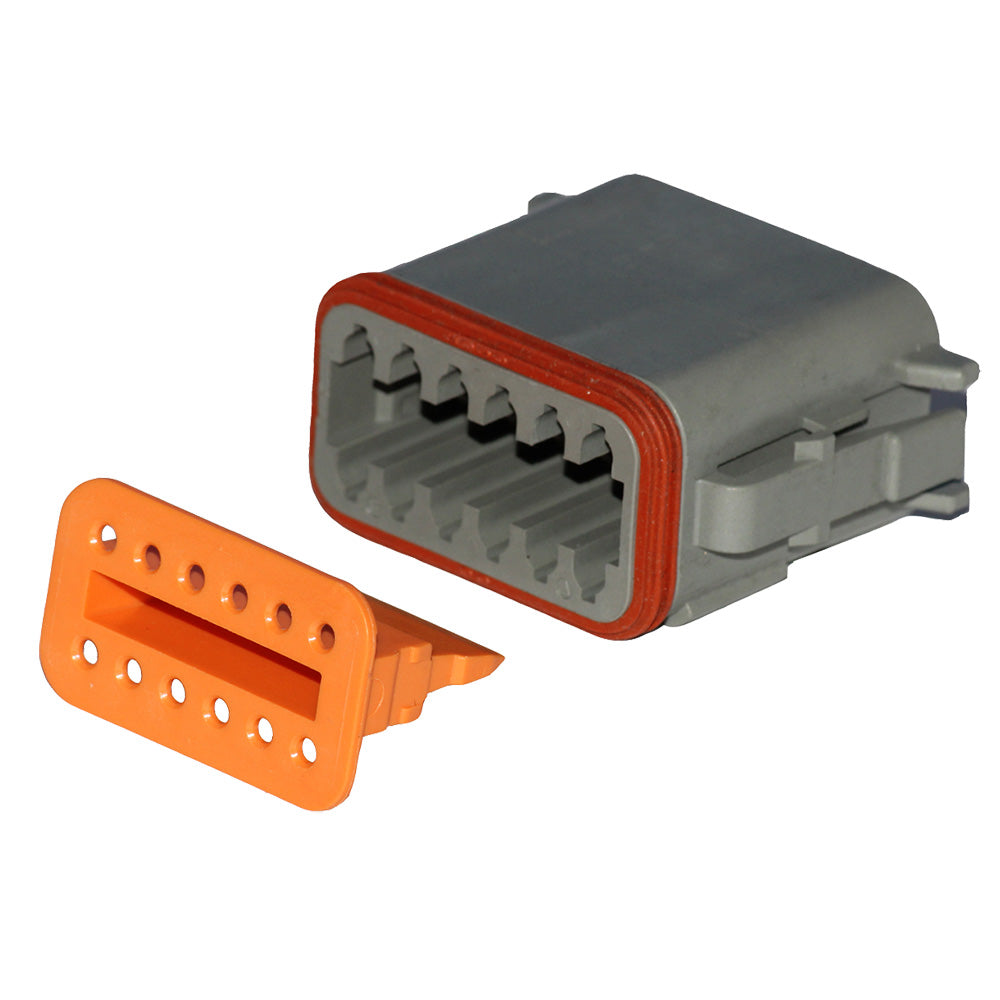 Pacer Group TDT06-12S-5 Deutsch DT Plug & Wedge Lock Kit - 12 Position - 5 Pack