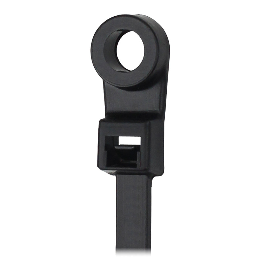 Pacer Group CTMR4S-100BK 15" Cable Tie with Mounting Ring - Black - 50lb Tensile Strength