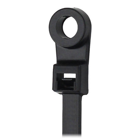 Pacer Group CTMR4S-100BK 15" Cable Tie with Mounting Ring - Black - 50lb Tensile Strength