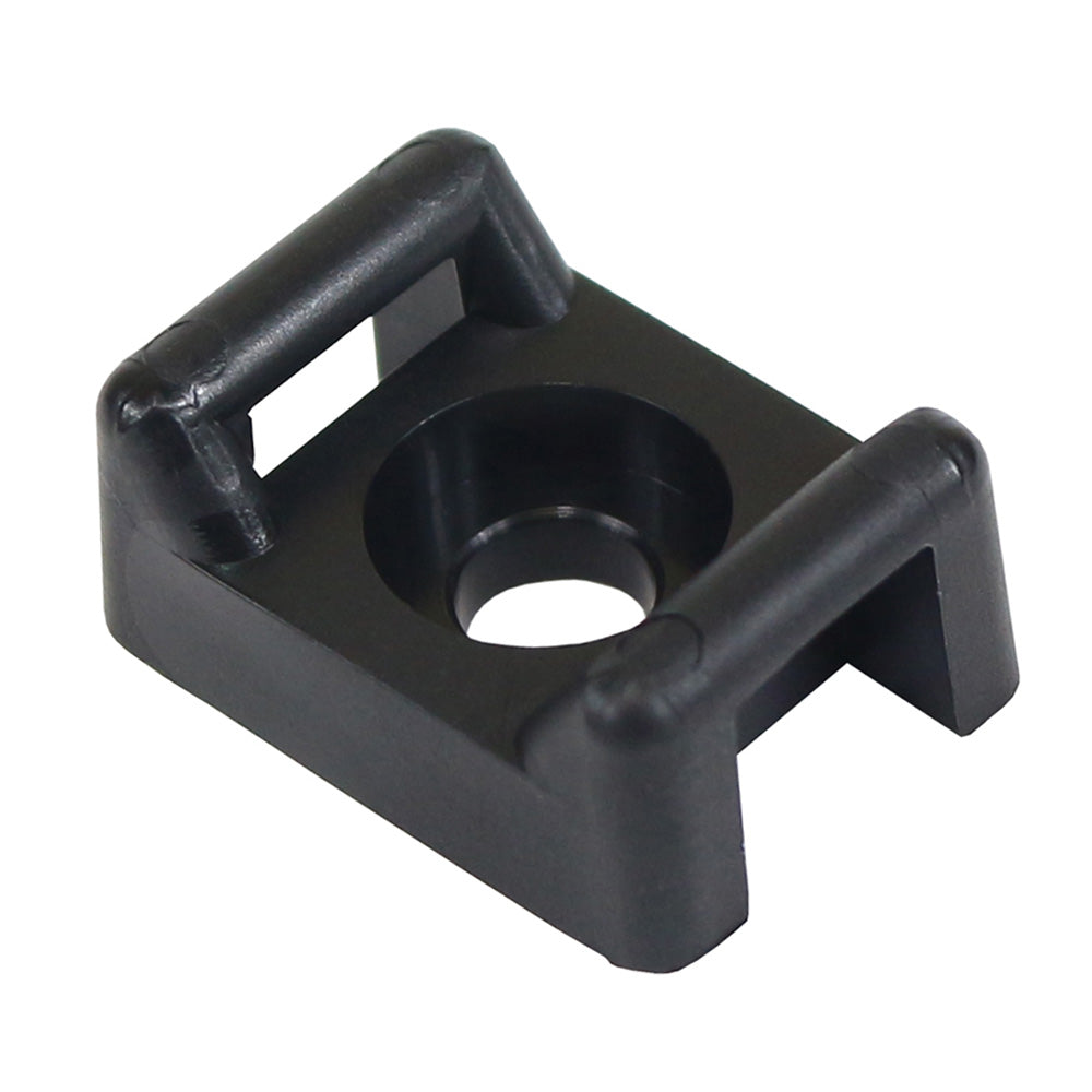 Pacer Group CTM3S10BK-100 Screw Down Cable Tie Mount - Black - 100 Pack