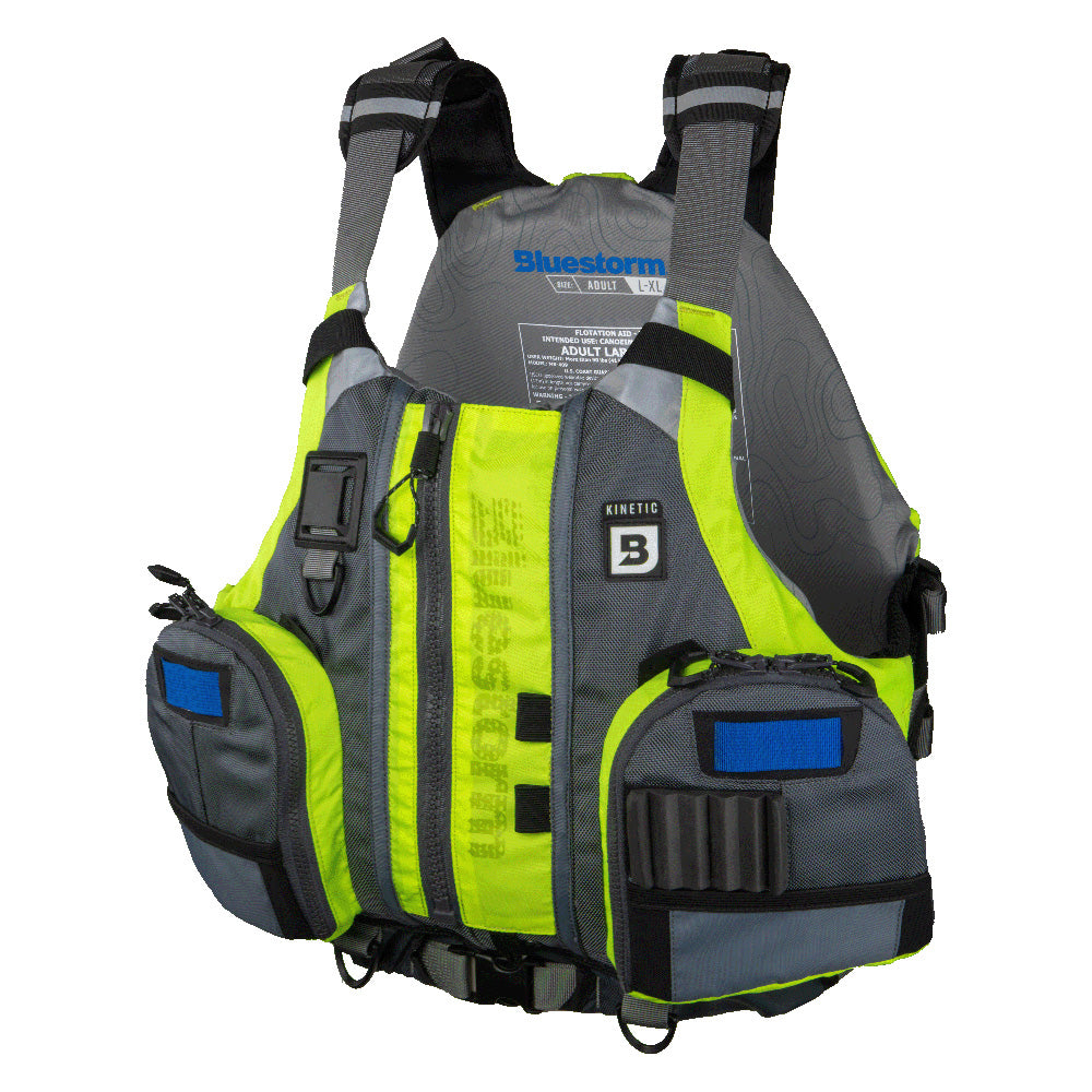 Bluestorm Kinetic Kayak Fishing Vest - Hi-Vis - 2XL/3XL (BS-409-HVS-XXL)