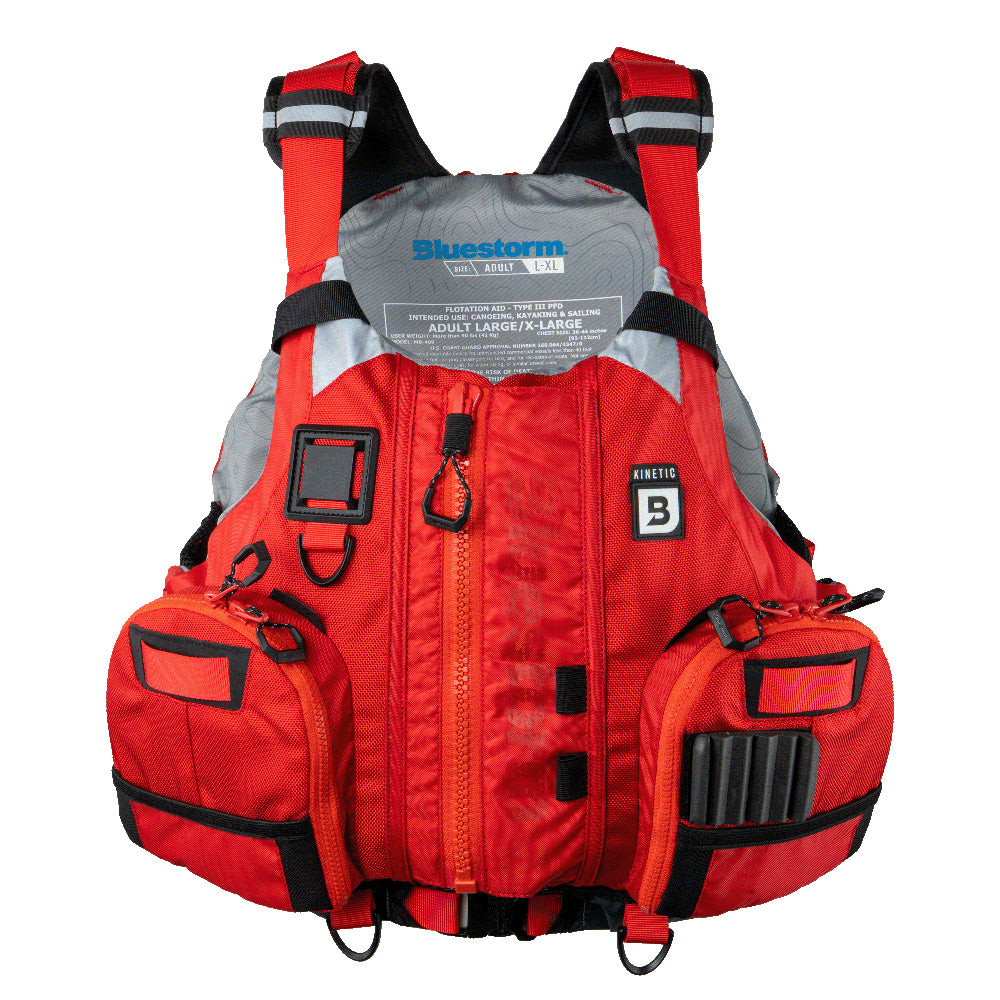 Bluestorm Kinetic Kayak Fishing Vest - Nitro Red - BS-409-RED-XXL