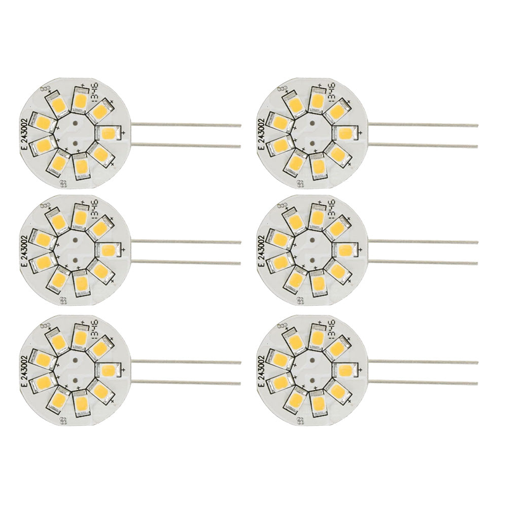 Scandvik 41152 Bulb Warm White - 6-Pack of G4 Wafer Side-Pin LEDs