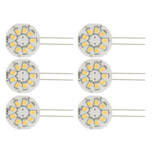 Scandvik 41152 Bulb Warm White - 6-Pack of G4 Wafer Side-Pin LEDs
