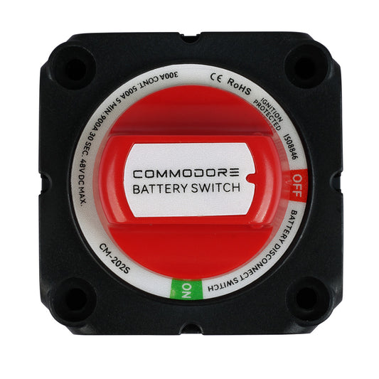 Commodore CM-202S On/Off Battery Disconnect Switch for Marine and RV Use