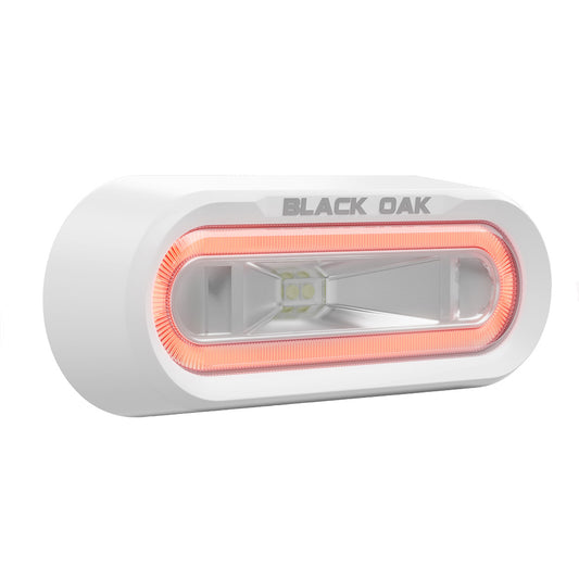 Black Oak LED MLPS-R Low Pro Off Road Spreader Light - Bracket Mount - White Housing - Red LED