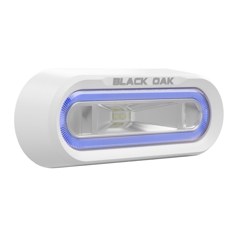 Black Oak LED MLPS-B Low Pro Off Road Spreader Light with Bracket Mount - White Housing, Blue LED