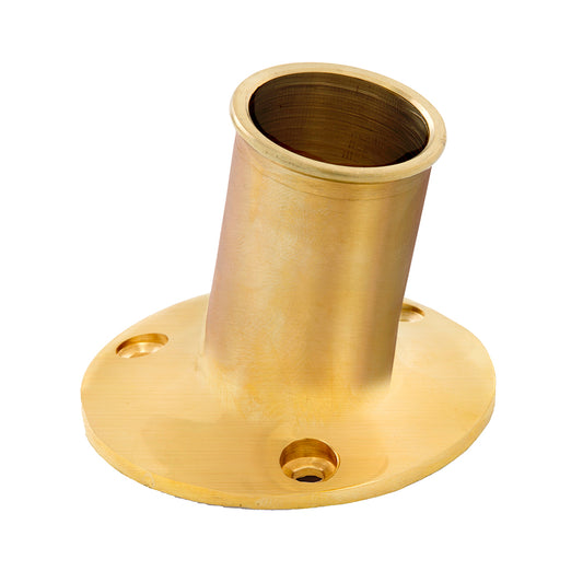 Whitecap S-5002BC Top Mount Flag Pole Socket - 1" ID - Polished Brass