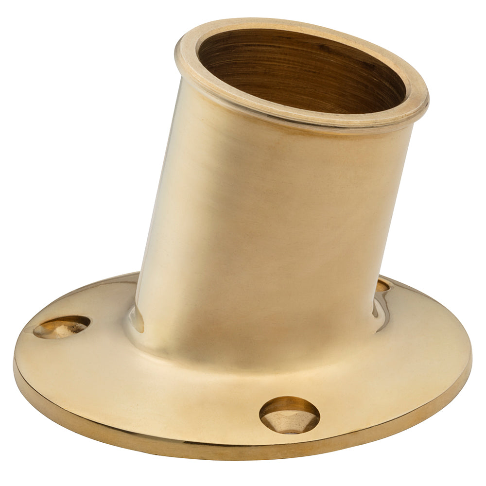 Whitecap S-5003BC Top Mount Flag Pole Socket - 1-1/4" ID in Polished Brass
