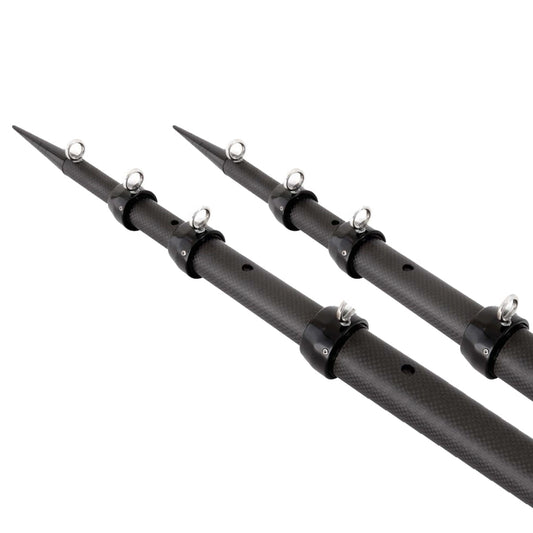 Tigress 15' XD 3K Carbon Fiber Telescoping Outrigger Poles - Matte Black/Black - Pair