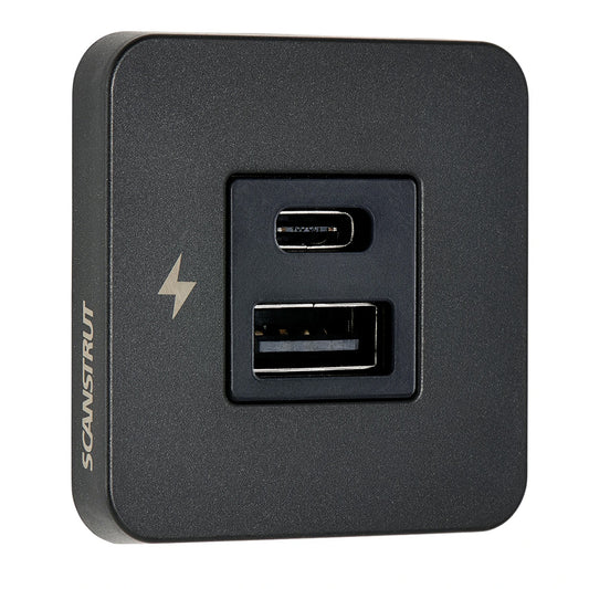 Scanstrut SC-TILE-10 USB-A/USB-C Interior Charging Socket - 12/24V - Black Bezel