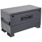 Gray storage chest with 'Better Built' logo on a white background