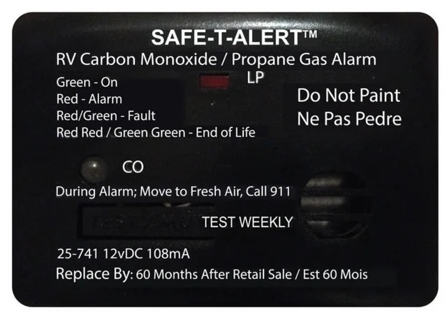 MTI Industries Mini Dual LP/CO Alarm – Surface Mount, 25-741-BL, Black – Propane & Carbon Monoxide Detector