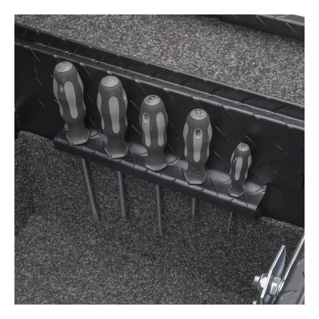 UWS/United Welding Services SL-72-LP-MB-R 72-Inch Secure Lock Low Profile Matte Black Toolbox with Rail