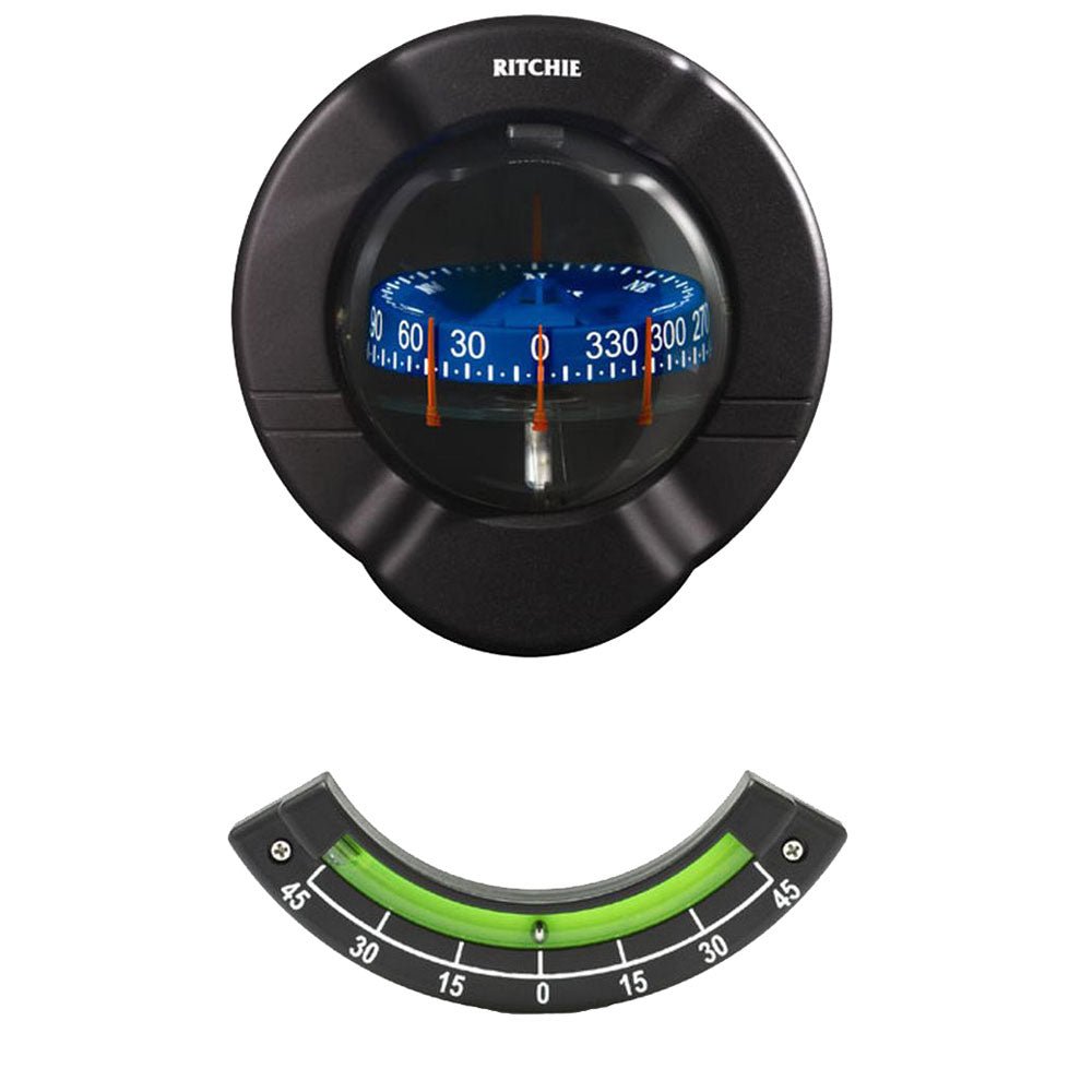 Ritchie SR - 2 Venture Sail Boat Compass with Clinometer - Bulkhead Mount - Black - gca - commerce