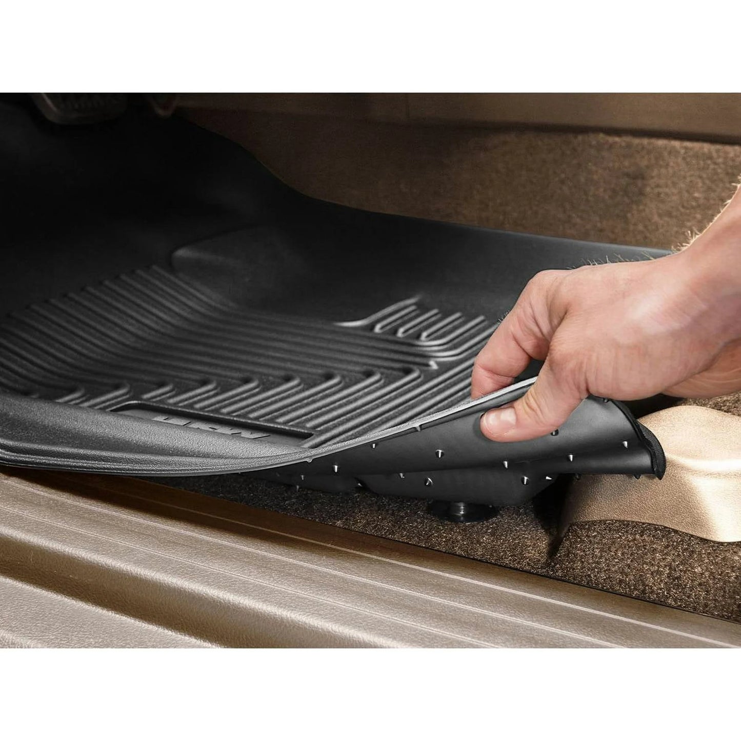 Husky Liners 94141 Front and Second Row Floor Liners for 2022 Rivian R1T in Black