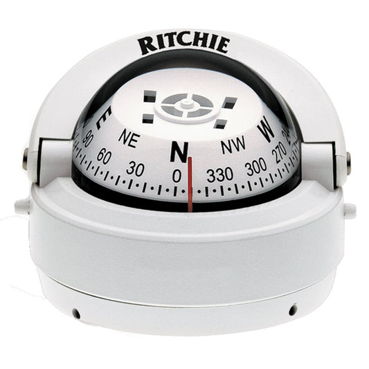 Ritchie S - 53W Explorer Compass - Surface Mount - White - gca - commerce