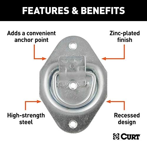 Curt Manufacturing 83601 1200 lb Capacity Zinc Plated Trailer Hitch Ball for 3/8 Inch Plywood Pan Recessed Applications