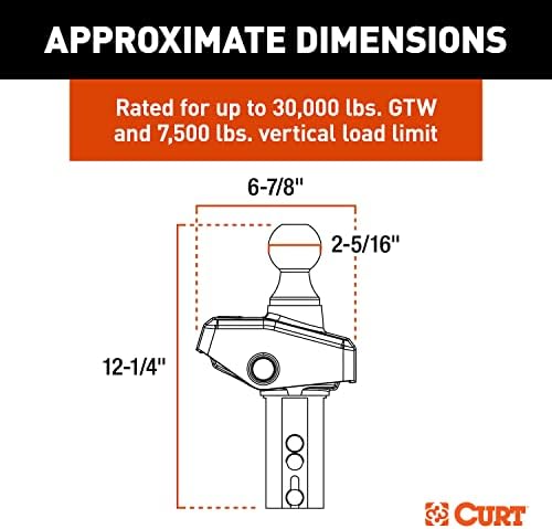 Curt Manufacturing Rockerball 2 5/16 Inch Cushion Hitch Gooseneck Ball (Part #60654)