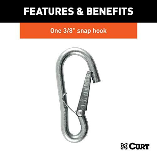 Curt Manufacturing 80312 Grade 30 Plus 3/16 inch x 24 inch Chain Link with J26 Loop