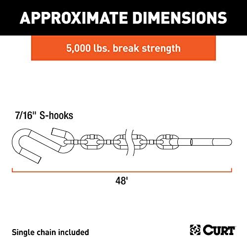 Curt Manufacturing 80030 1/4 Inch x 40 Inch Safety Chain Assembly Grade 30 Plus (2 Pack)