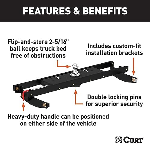 Curt Manufacturing 60710 Doublelock Gooseneck Kit for Silverado and Sierra 2500/3500