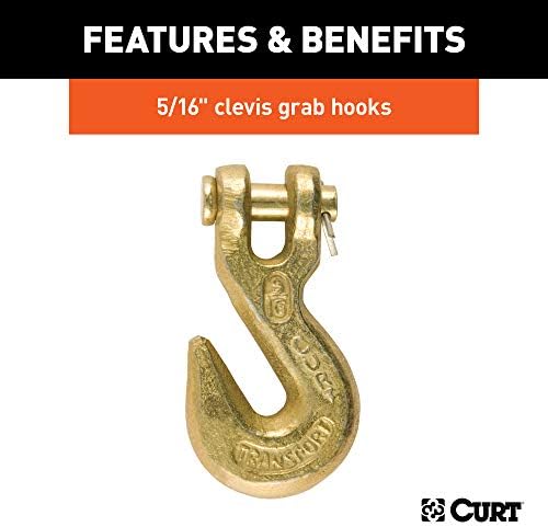 Curt Manufacturing Grade 70 Plus 5/16 in x 29.4 in Heavy Duty Chain (2 Pack) - Part 80308
