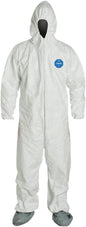DuPont Tyvek® 400 Coveralls 2XL – White, Hood, Boots, Elastic Wrists & Ankles, Zipper Front with Storm Flap