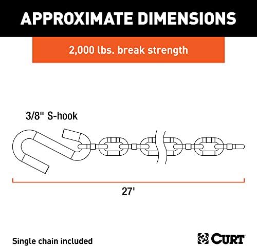 Curt Manufacturing 80020 3/16 Inch x 24 Inch Safety Chain Assembly Grade 30 Plus